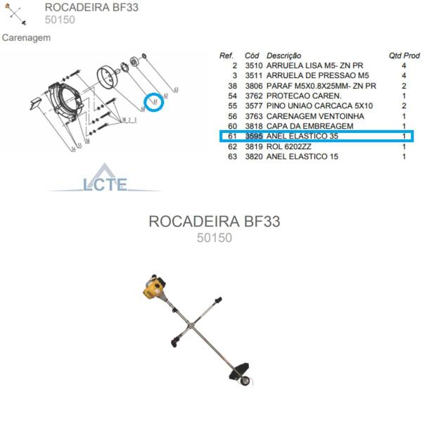 Imagem de Anel Elástico 35 P/ Roçadeira BFG 26 2T/ CAFÉ Buffalo