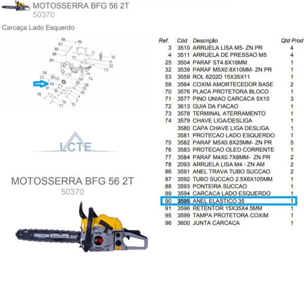 Imagem de Anel Elástico 35 P/ Roçadeira BFG 33S Buffalo Original