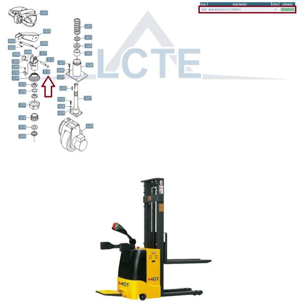 Imagem de Anel Elástico E-17 para Transpallet Elétrico MTE Menegotti 