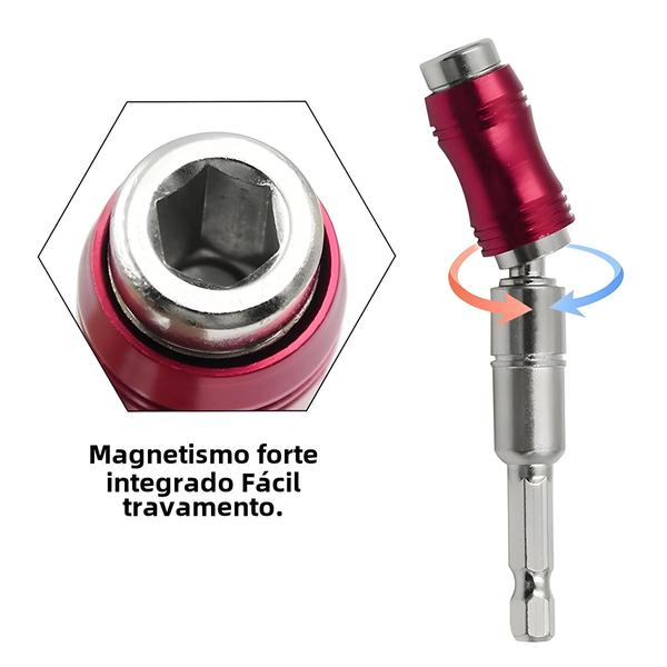 Imagem de Anel Magnético Hexagonal para Chave de Fenda 1/4" - Com Troca Rápida de Bits e Extensão de Ângulo