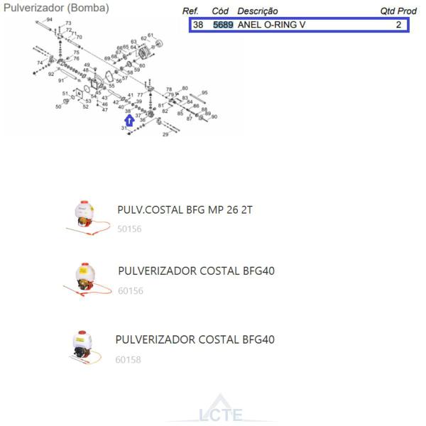 Imagem de Anel O-Ring P/ Pulverizador Costal BFG 40 Buffalo Original