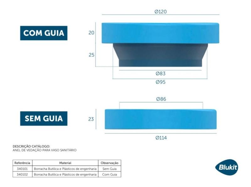 Imagem de Anel Para Vedação Bacia Vaso Sanitário C/ Guia