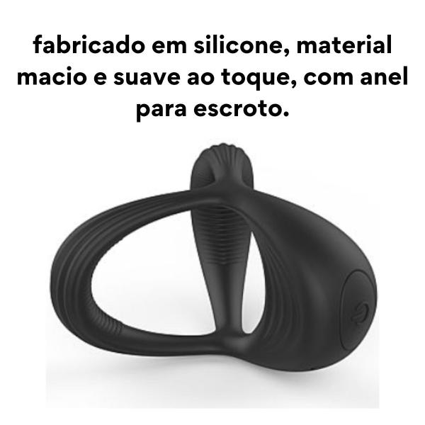 Imagem de Anel Peniano com Vibrador Duplo Escroto Prolonga Ereção