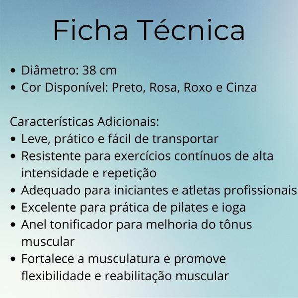 Imagem de Anel Tonificador Arco Pilates Yoga Flexível Fitness Treino Circulo Mágico Colorido Reabilitação Fisioterapia