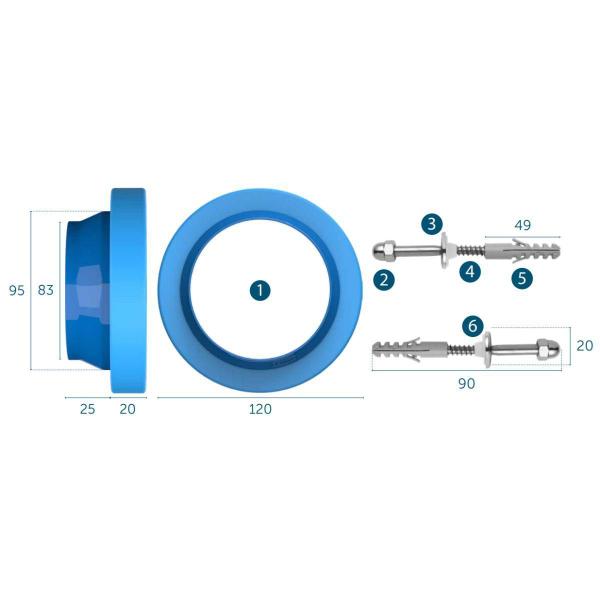 Imagem de Anel Vedação e Guia Vaso Sanitário com Kit Parafuso Blukit