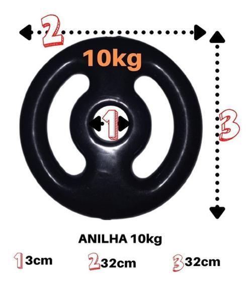 Imagem de Anilha 10Kg Emborrachada Super Premium Preta Academia/Casa