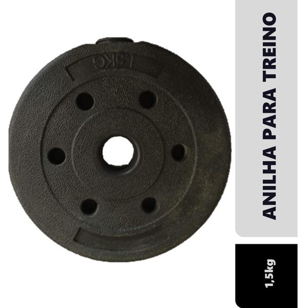 Imagem de Anilha 1,5kg Peso Para Treino Em Casa Multifuncional Abs