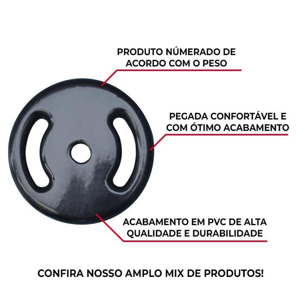 Imagem de Anilha Emborrachada 10Kg Academia Fitness Musculação Peso