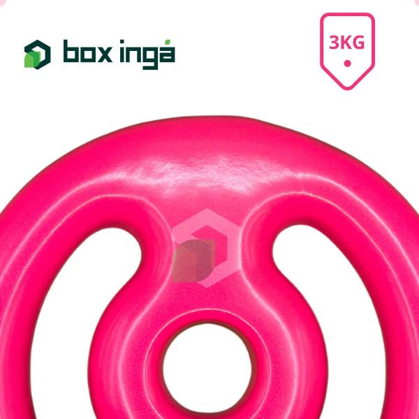 Imagem de Anilha Emborrachada 3 Kg - Rosa