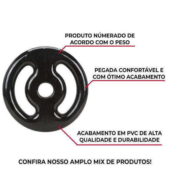 Imagem de Anilha Emborrachada 3Kg Fitness Musculação Academia