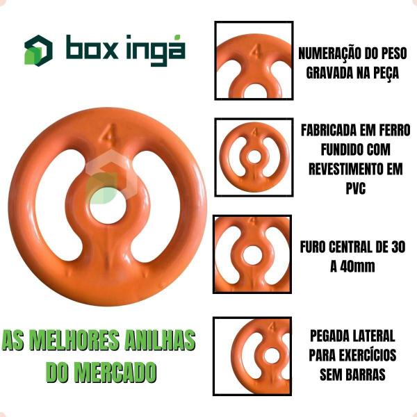 Imagem de Anilha Emborrachada 4 Kg - Laranja