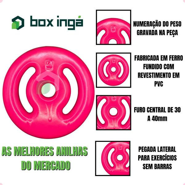 Imagem de Anilha Emborrachada 4 Kg - Rosa