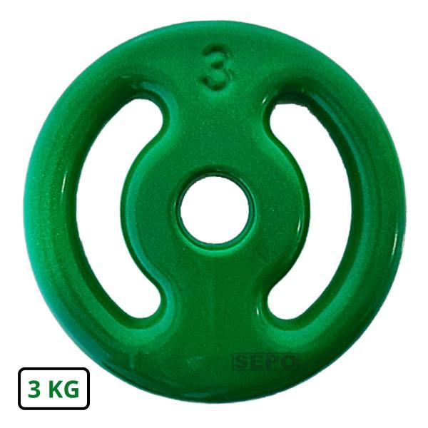 Imagem de Anilha Emborrachada Fitness 3 Kg Verde