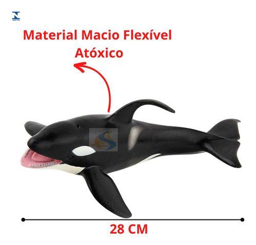 Imagem de Animal Aquatico Baleia Orca Borracha Macia Fundo Mar Grande