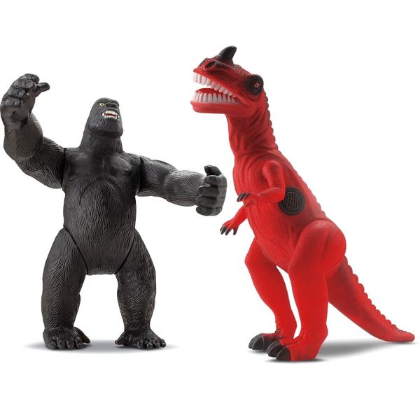 Imagem de Animal Gorila King Kong Vs Dinossauro T-rex Com Som - Bee Toys