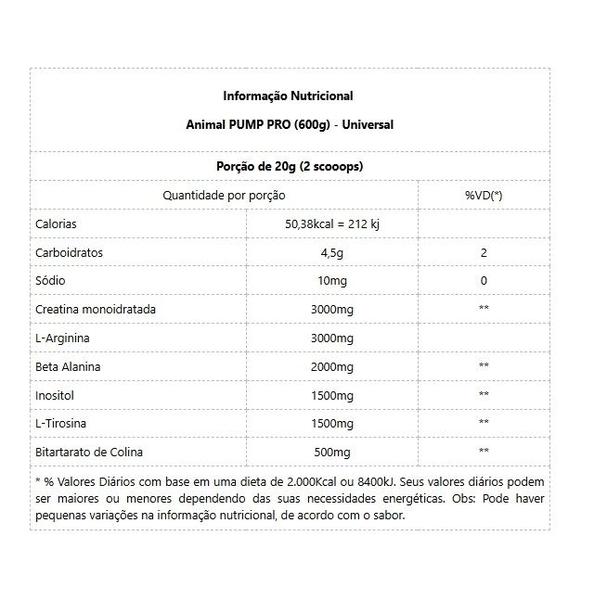 Imagem de Animal PUMP PRO (600g) - Sabor: Limonada de Morango