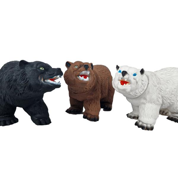 Imagem de Animal Urso Em Vinil Grande 24 Cm Boneco Real Animals - Bee Toys