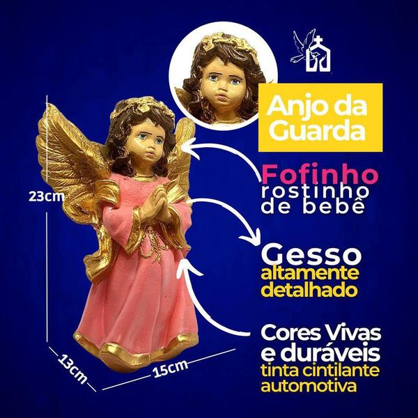 Imagem de Anjo Da Guarda Batizado Com Terço Infantil Presente Crianças