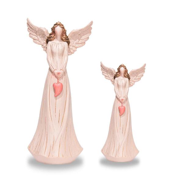 Imagem de Anjo De Resina Decorativo Pequeno Com Coração 15Cm