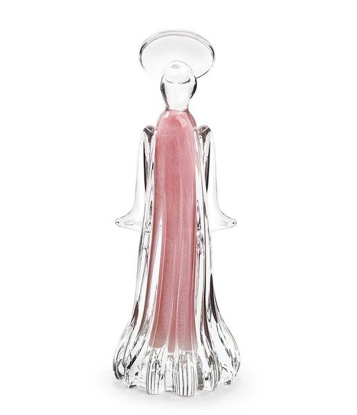 Imagem de Anjo Em Cristal Murano Rosa São Marcos 28cm