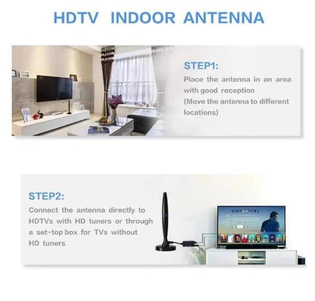 Imagem de Antena de TV SWONIU para Smart TV interna/externa 4K 1080p 2023