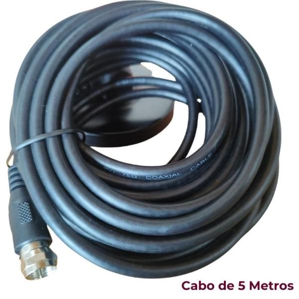 Imagem de Antena Digital HDTV Alpha Gold CB21  Conector F Macho  4.0 dBi  Base Magnética Cabo 5 metros