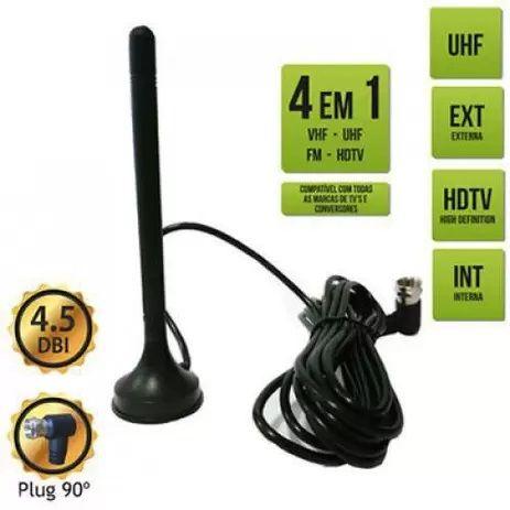 Imagem de Antena Digital Interna Externa 4.5dbi 3 Metros - FX-ANT-6