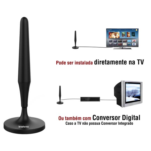 Imagem de Antena Digital Interna HDTV e UHF Base Adesiva Omnidirecional   SHD-500