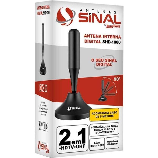 Antena Digital Interna Omnidirecional Hdtv Sinal Shd-1000 Imagem de Antena Digital Interna Omnidirecional Hdtv Sinal Shd-1000