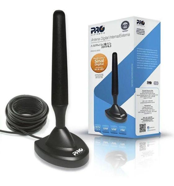 Antena digital interna para TV Proeletronic Imagem de Antena digital interna para TV Proeletronic