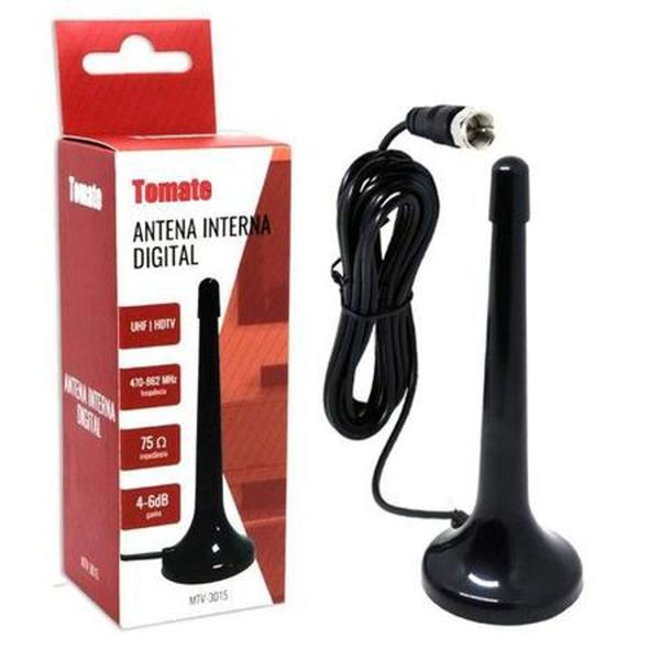 Imagem de Antena Digital Interna Tv Hdtv Uhf Vhf 4 A 6 Dbi E Cabo 3m Modelo Mtv-3015 - TOMATE