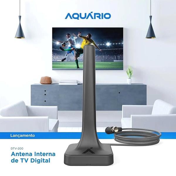 Antena Digital Omnidirecional Interna Hdtv 4k Aquario Dtv200 - AQUÁRIO Imagem de Antena Digital Omnidirecional Interna Hdtv 4k Aquario Dtv200