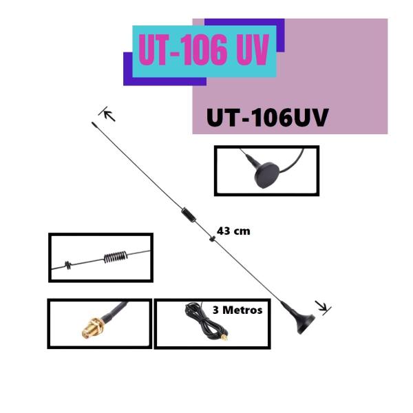 Imagem de Antena Externa Para Rádio Comunicador Nagoya Ut106uv Base Magnética