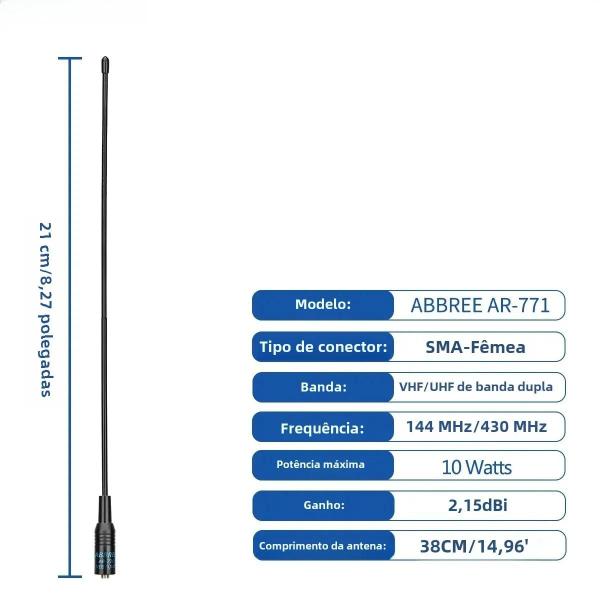 Imagem de Antena Fêmea Sma De Banda Dupla Para Baofeng Uv 5r S9plus Uv 13 21pro Quansheng Uv K5 Walkie Talkie