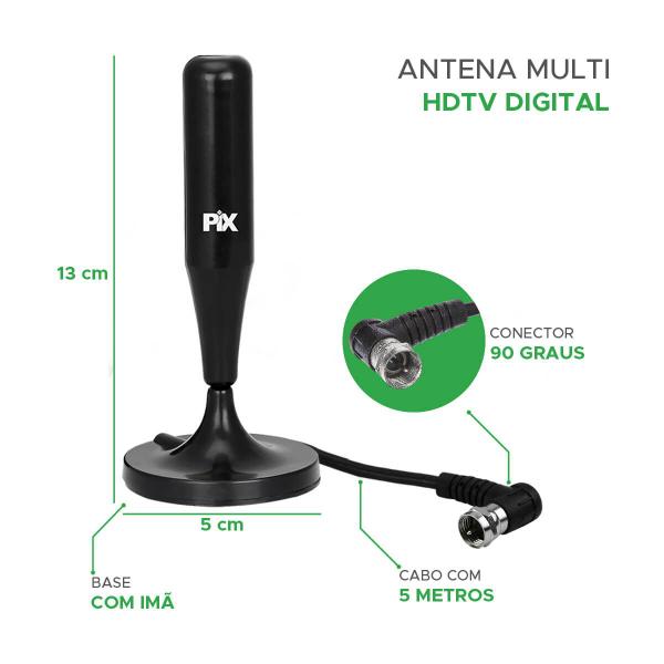 Imagem de Antena Hd Para Tv Smart Led Lcd 4k Completa Cabo 5 Metros