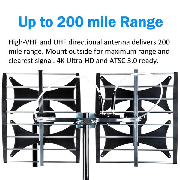 Imagem de Antena HDTV de cinco estrelas multidirecional de 4 V com alcance de 200 milhas