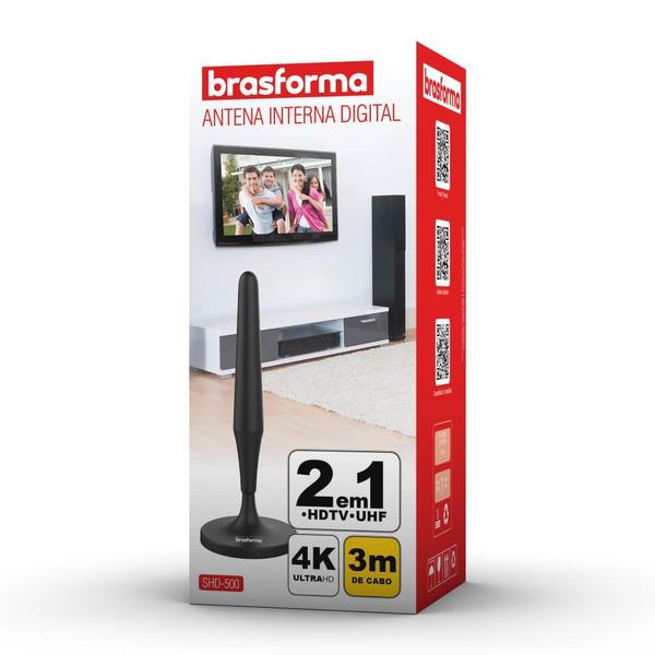 Imagem de Antena Interna Digital Omnidirecional 4K SHD-500 Brasforma