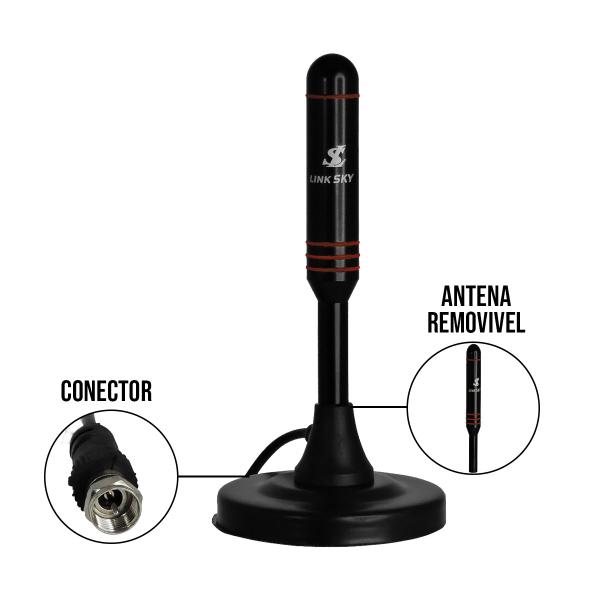Antena Interna Hd De Tv Digital Vhf E Uhf - Link Sky Imagem de Antena Interna Hd De Tv Digital Vhf E Uhf