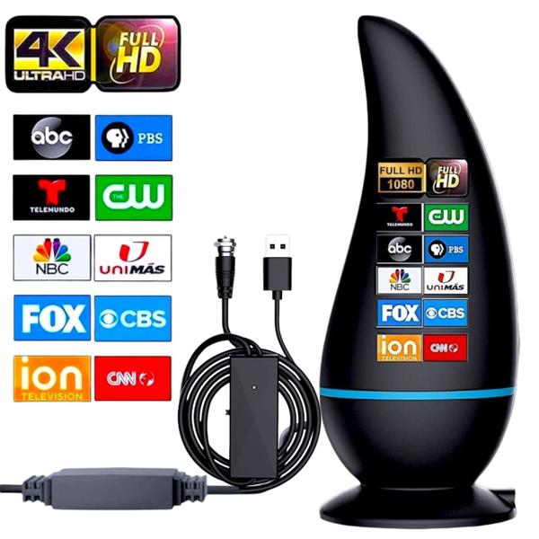 Antena Interna Para Tv Digital Amplificada 1080 Hdtv Cabo 3m