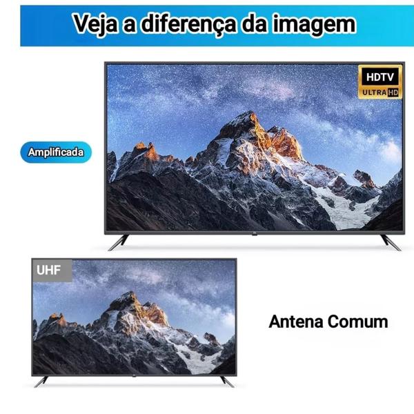 Imagem de Antena Interna Para Tv Digital Amplificada 1080 Hdtv Cabo 3m