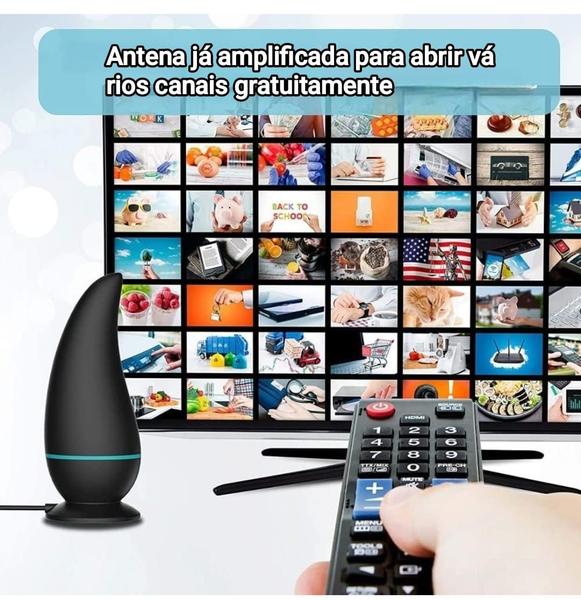 Imagem de Antena Interna Para Tv Digital Amplificada 1080 Hdtv Cabo 3m