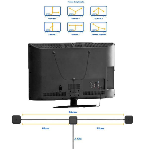 Imagem de Antena Interna Tv Digital Uhf vhf Hd 4k DTV 300 Ganho 5,5dbi - Aquario