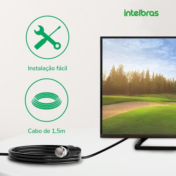 Imagem de Antena Interna Tv Digital Universal Intelbras Uhf Full Hdtv 4k Ai 1015