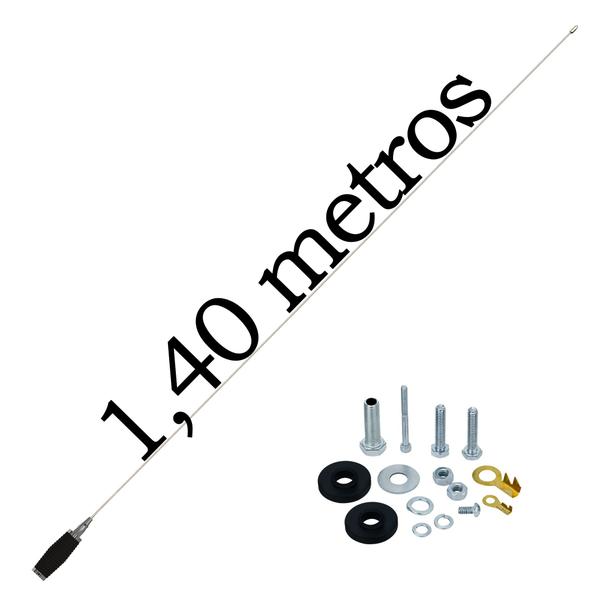 Imagem de Antena Móvel Px Mini Maria Mole Inox 1,40 metros Suporte Dianteiro Capô Lado Esquerdo Motorista Mercedes 3/4 Mercedinho 709 710 Parafusos Anti-Furto