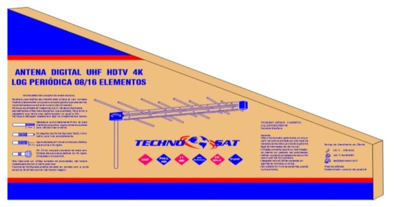 Imagem de Antena para Tv Digital Externa Log 16 Elem. Hdtv Ultra Hd 4k 8k 3d
