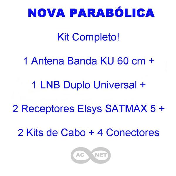 Imagem de Antena Parabólica Banda KU + 02 Receptores  ELSYS  SATMAX 5
