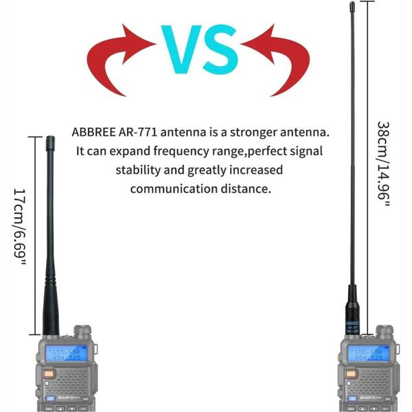 Imagem de Antena SMA Fêmea de Banda Dupla para Baofeng UV-5R, UV-S9 Plus, UV-13, UV-21 Pro, Quansheng UV-K5 e outros Walkie Talkies