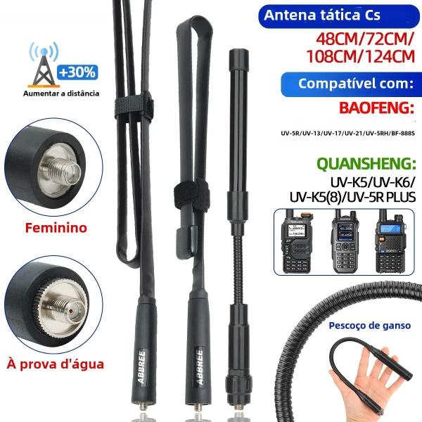 Antena Tática Dobrável VHF/UHF SMA-Fêmea para Baofeng UV-13PRO/UV-5R/Quansheng Imagem de Antena Tática Dobrável VHF/UHF SMA-Fêmea para Baofeng UV-13PRO/UV-5R/Quansheng
