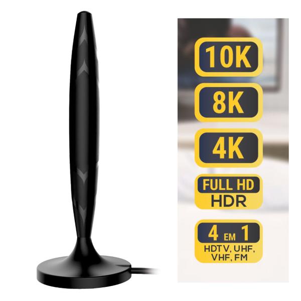 Imagem de Antena TV Digital Interna HDTV 4k 10k Full HD Base Magnética 5 dBi Cabo de 3 Metros