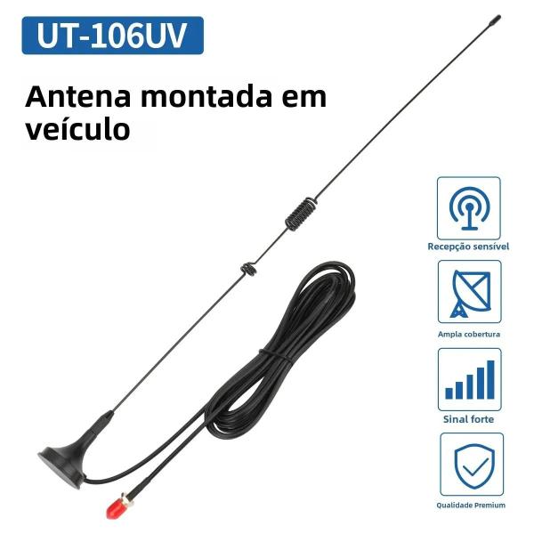 Imagem de Antena Walkie Talkie Montada Em Veículo Para Baofeng UT-106UV UV-5R BF-888S K5 8 K6 UV-9R plus Rádio